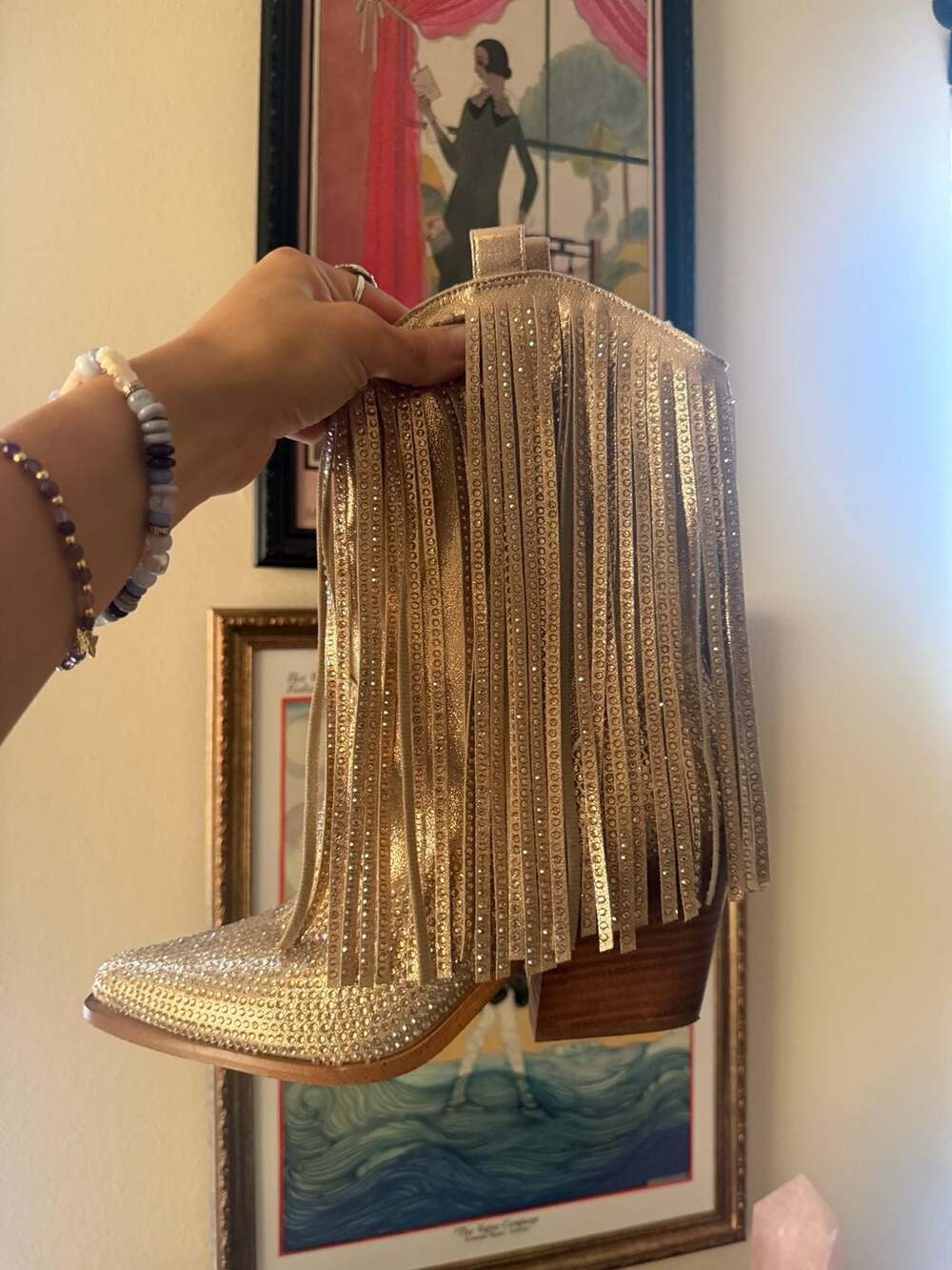 Jessica Simpson Paredisa Rhinestone Fringe Cowboy Booties - Picture 2 of 12